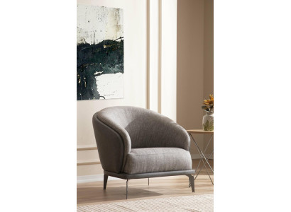 Sillón individual de lujo, 1 asiento, acolchado, diseño gris, tela del asiento nueva.