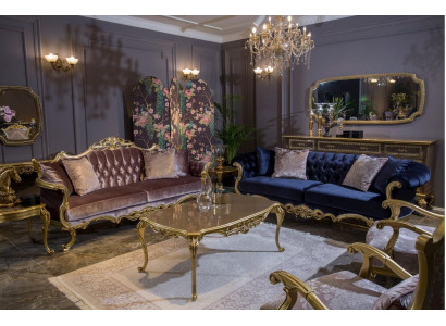 Conjunto de sofá de lujo 3+3+1+1 mesa de centro mesa auxiliar sillón Set 6 piezas.