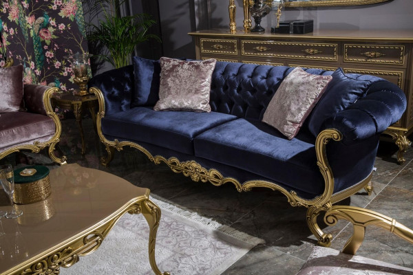 Conjunto de sofá de lujo 3+3+1+1 mesa de centro mesa auxiliar sillón Set 6 piezas.