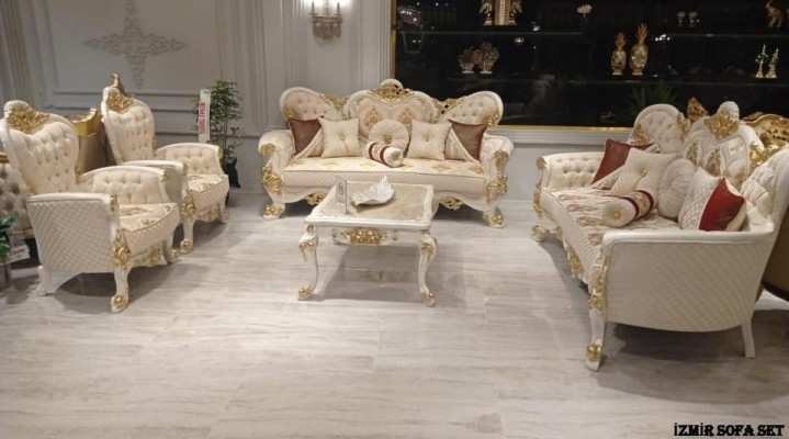 Conjunto de tapizado barroco rococó conjunto de sofá conjunto de muebles de sofá 5 piezas. Nuevo.