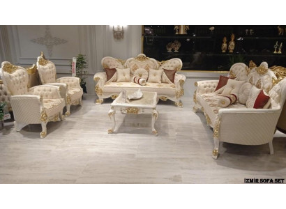Conjunto de tapizado barroco rococó conjunto de sofá conjunto de muebles de sofá 5 piezas. Nuevo.