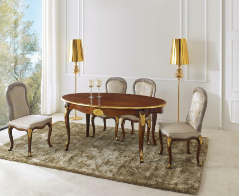 Juego de comedor de 5 piezas Mesa de comedor 4 sillas Grupo de muebles de comedor de lujo italiano.