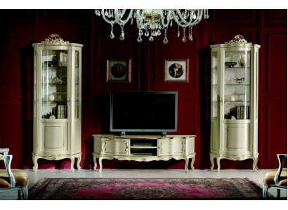 Set de diseño de 3 piezas con 2 vitrinas, muebles de lujo italianos estilo barroco.