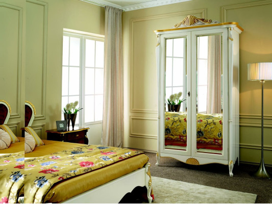 Muebles clásicos Espejo Armario Armario de madera Gabinetes Cómodas Italia