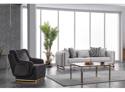 Sofás de diseñador Juego de sofá suave con cojines Sofá conjunto de sofás Sofás de 3+1 plazas 2 piezas