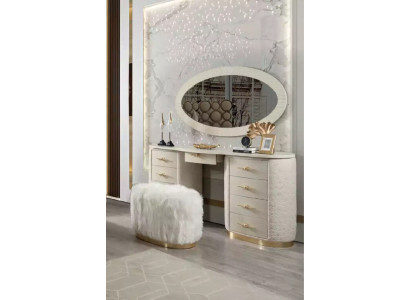 Tocador con espejo consola de maquillaje conjunto de muebles de dormitorio diseño de taburete conjunto nuevo
