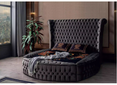Cama Chesterfield cama tapizada de lujo diseño de dormitorio camas textil terciopelo nuevo