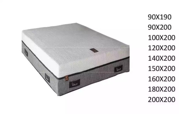 Colchón de hotel de alta calidad King Size de 25 cm de grosor extra, 160x200 cm.
