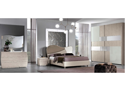 Conjunto de dormitorio de 6 piezas cama mesita de noche cómoda espejo armario de ropa ensemble.