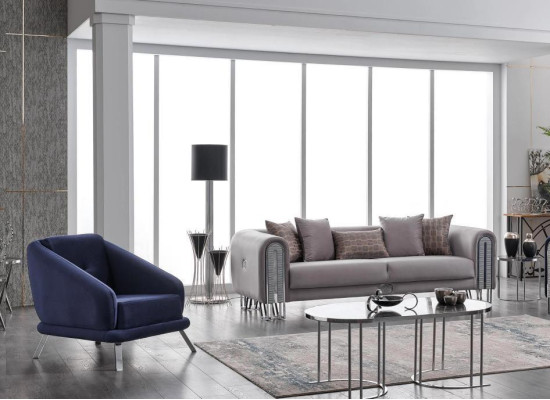 Diseño de muebles de sala de estar Conjunto de sofá 3+1 Juego de muebles Sofá Polster Ensemble