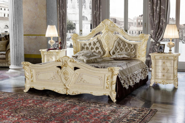 Muebles de Diseño Moderno Cama 2x Mesita de Noche 3 piezas Conjunto de Dormitorio de Lujo