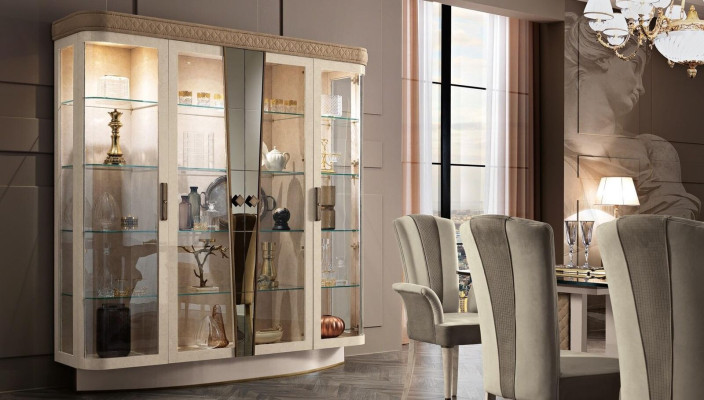 Vitrina Armario del salón Aparador Armario Vitrina clásica Repisa de cristal Nuevo