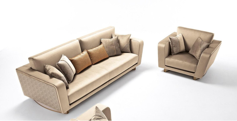 Sofá 3 plazas + 1 plaza, diseño de juegos de sofás tapizados en cuero modernos y relajantes, nuevos.