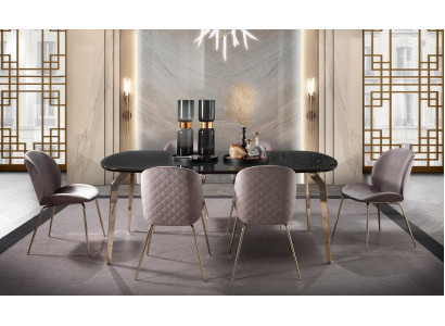 Mueble de mesa de madera de lujo nuevo para comedor, juego completo de 7 piezas.