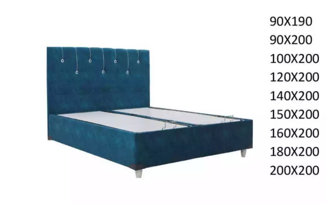 Lujo dormitorio cama cama doble diseño muebles marco cama hotel turquesa