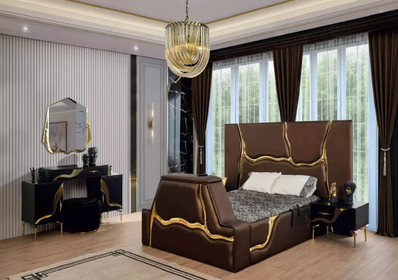 Diseño cama camas tapizadas cama doble matrimonial muebles lujo dormitorio estructura cama