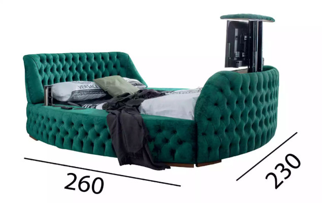 Cama Chesterfield muebles doble cama cama verde redonda lujo hotel con ascensor
