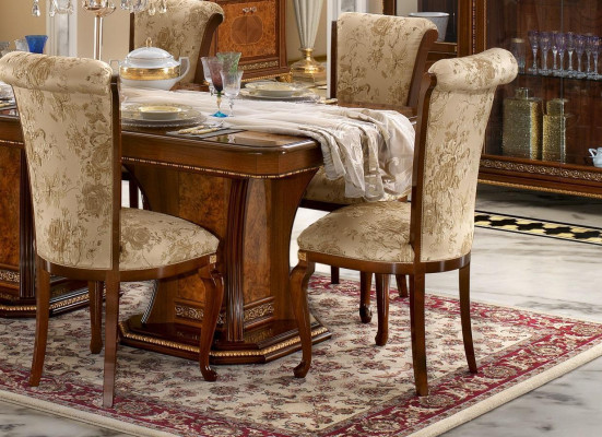 Set de comedor, juego de sillas 6x, grupo de comedor de estilo antiguo con mesa 7 piezas. Nuevo.