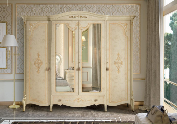 Armario Armario Estilo Barroco Muebles Clásicos Armarios de Dormitorio de Madera