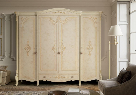 Armario de madera maciza para dormitorio de estilo italiano