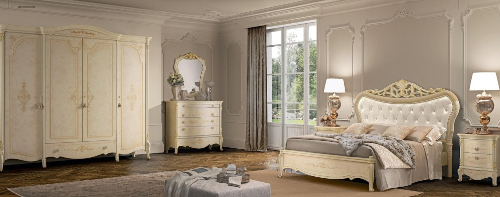 Armario de madera maciza para dormitorio de estilo italiano