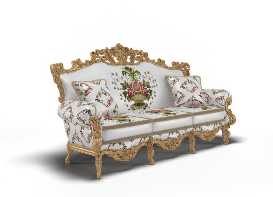 Diseño clásico, sofá de lujo tapizado en tela de terciopelo de 3 plazas, mueble nuevo.