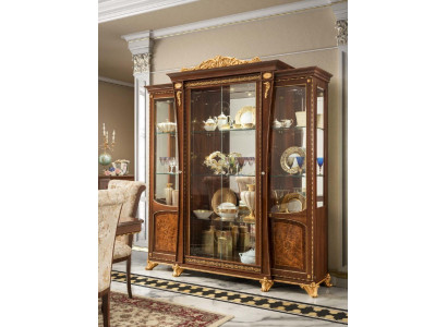 Vitrina de madera y vidrio Armario de madera maciza Credenza Vitrina Muebles de salón Italia