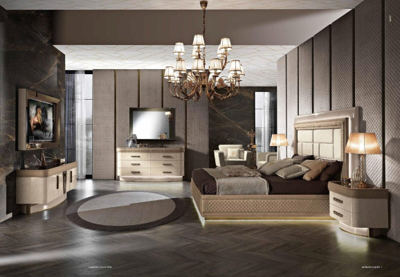 Cama Marco de cama Madera Dormitorio Doble Moderno Cama doble Muebles Lujo Camas