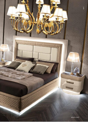 Cama Marco de cama Madera Dormitorio Doble Moderno Cama doble Muebles Lujo Camas