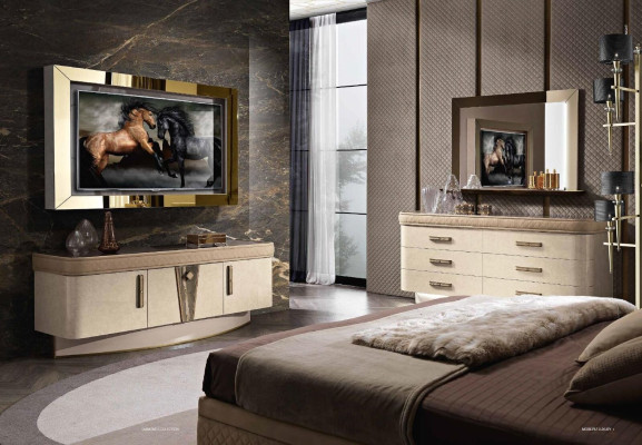 Cama Marco de cama Madera Dormitorio Doble Moderno Cama doble Muebles Lujo Camas