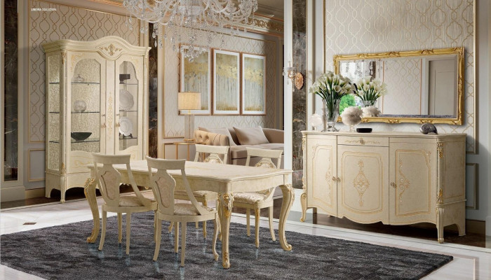 Vitrina de lujo Schrank, vitrinas clásicas, armarios de salón, aparadores de madera nuevos.