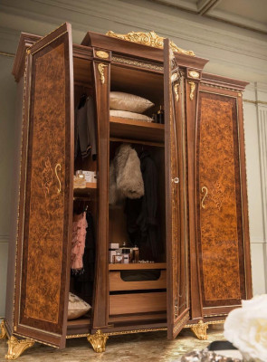 Armario macizo muebles de dormitorio Italia madera auténtica armario de madera.