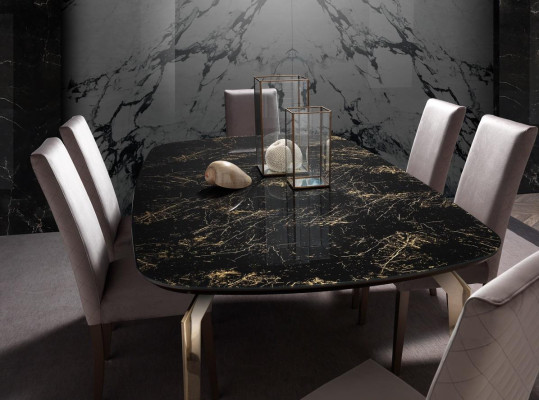 Conjunto de lujo para comedor, mesa de comedor, silla XL, mesa, mesas, sillas, diseño de madera, 7 piezas, nuevo.