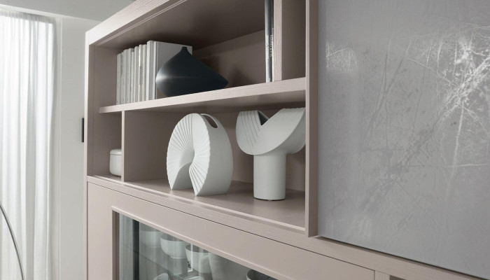 Mueble de pared aparador aparador pared mueble de televisión cómoda de madera diseño moderno beige