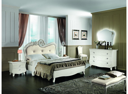 Muebles de diseño cama de lujo clásico nueva cama 2x mesita de noche conjunto de dormitorio de 3 piezas.
