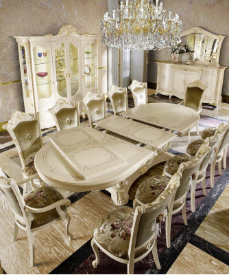 Muebles de madera de Italia, mesas de comedor, amueblado, mesa de comedor de lujo, mesa maciza.