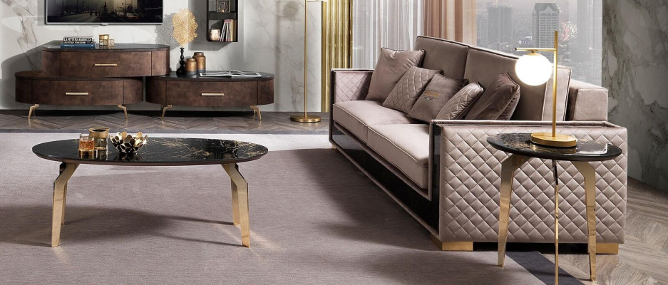 Sofá de tres plazas Sofá Tapizado Diseño Asiento Sofás Habitación Muebles Tela 3 plazas Moderno