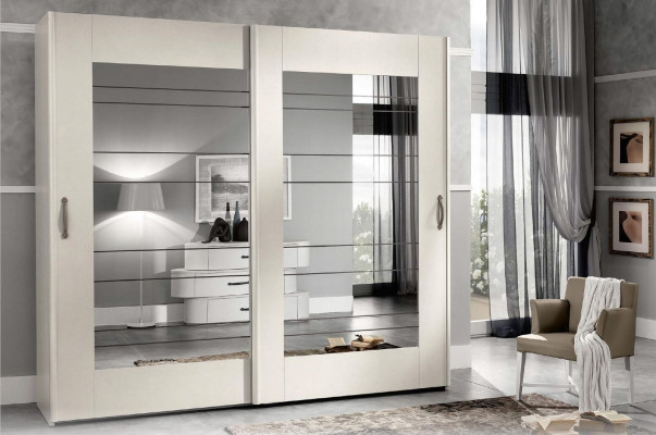 Guardarropas de lujo con puertas correderas armario dormitorio armarios madera moderno