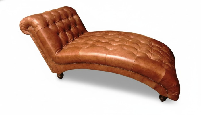 Chesterfield Sofá de diseño moderno en color marrón, chaise longue, muebles para sala de estar, nuevo.