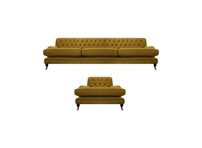 Sofá Chesterfield de tres plazas en amarillo, sillón, mobiliario, sofá, sala de estar, nuevo