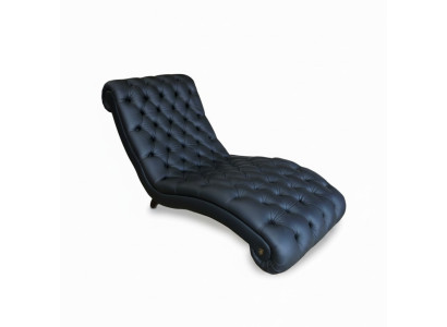 Chesterfield Chaise Longue Sofá Sofá de cuero vintage con cristales nuevos.