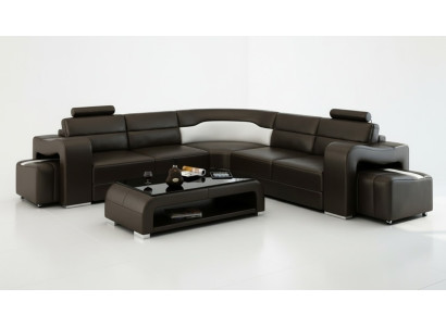 Sofá de cuero Sofá Salón Sofá de esquina Sofá de esquina Conjunto de diseño moderno Sofá F3008B