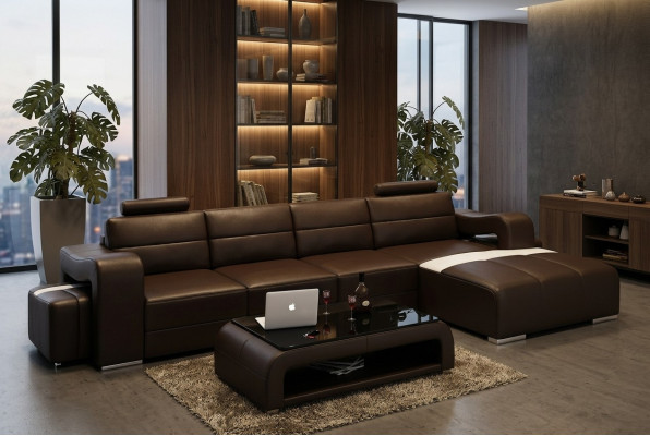 Sofá de cuero sofá conjunto de salón sofá de esquina conjunto de esquina diseño sofá moderno F3008C.