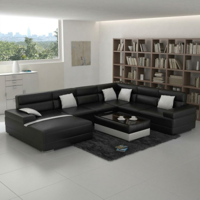 Sofá de cuero Sofá Paisaje de vida Sofá de esquina Conjunto de esquina Diseño Sofá moderno F3016 nuevo