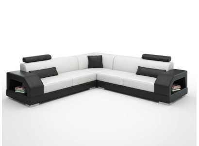 Sofá de cuero Sofá Conjunto de salón Esquina Sofá de esquina Diseño Sofá moderno G8001B