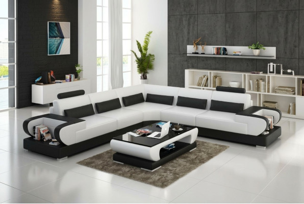 Sofá de cuero Sofá de salón Sofá de esquina Conjunto de esquina Diseño sofisticado Sofá moderno G8003B