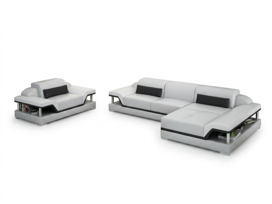 Diseño sofá de cuero Sofá Sofá Acolchado Esquina Sala de estar Conjunto Sofás Nuevo G8004F