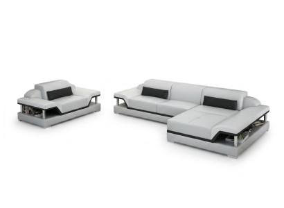 Diseño sofá de cuero Sofá Sofá Acolchado Esquina Sala de estar Conjunto Sofás Nuevo G8004F