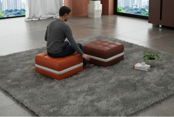 Diseño de taburete acolchado, reposapiés, otomana, asiento acolchado Pufa FT002