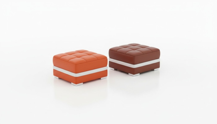 Diseño de taburete acolchado, reposapiés, otomana, asiento acolchado Pufa FT002